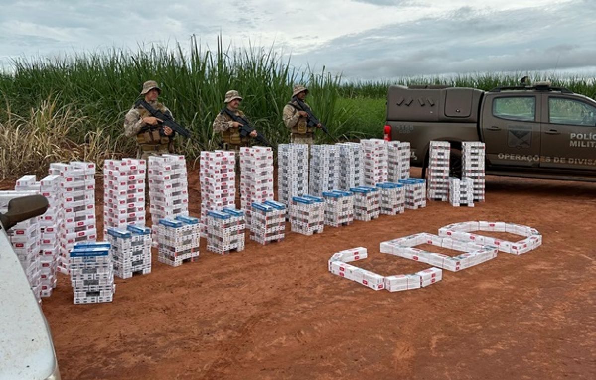PMGO apreende 180 mil cigarros contrabandeados do Paraguai